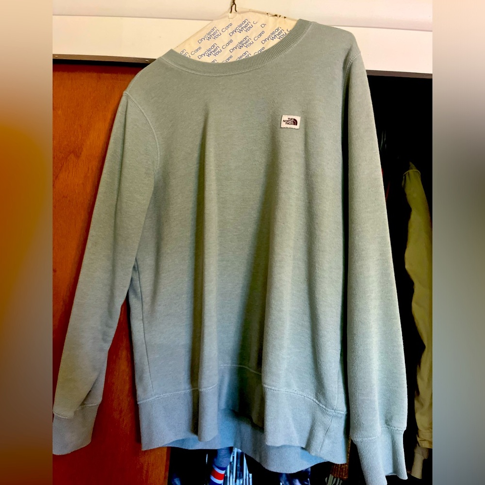 North Face Light Blue/Green Crewneck